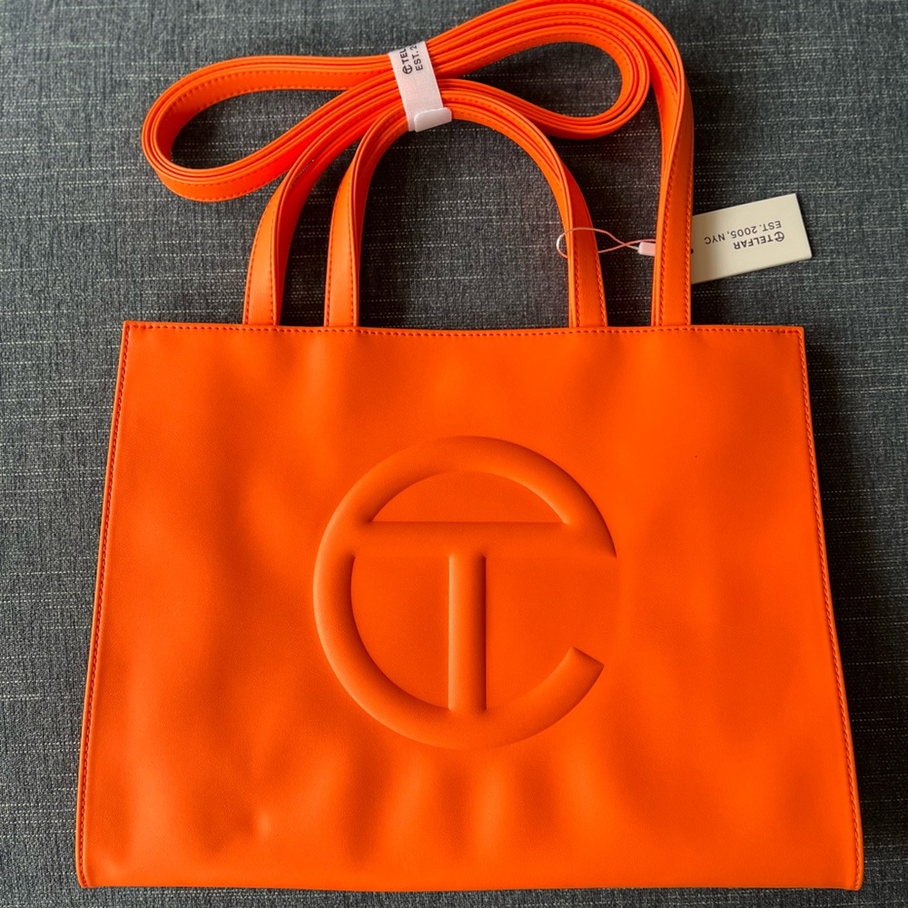 Telfar Orange Shopping Bag